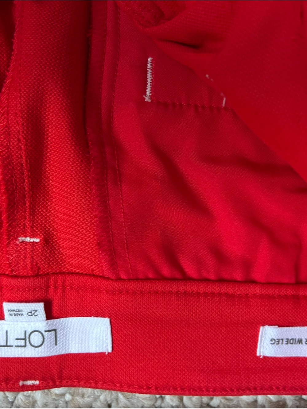 LOFT Red High-Rise Wide-Leg pants 2P - Picture 7 of 10